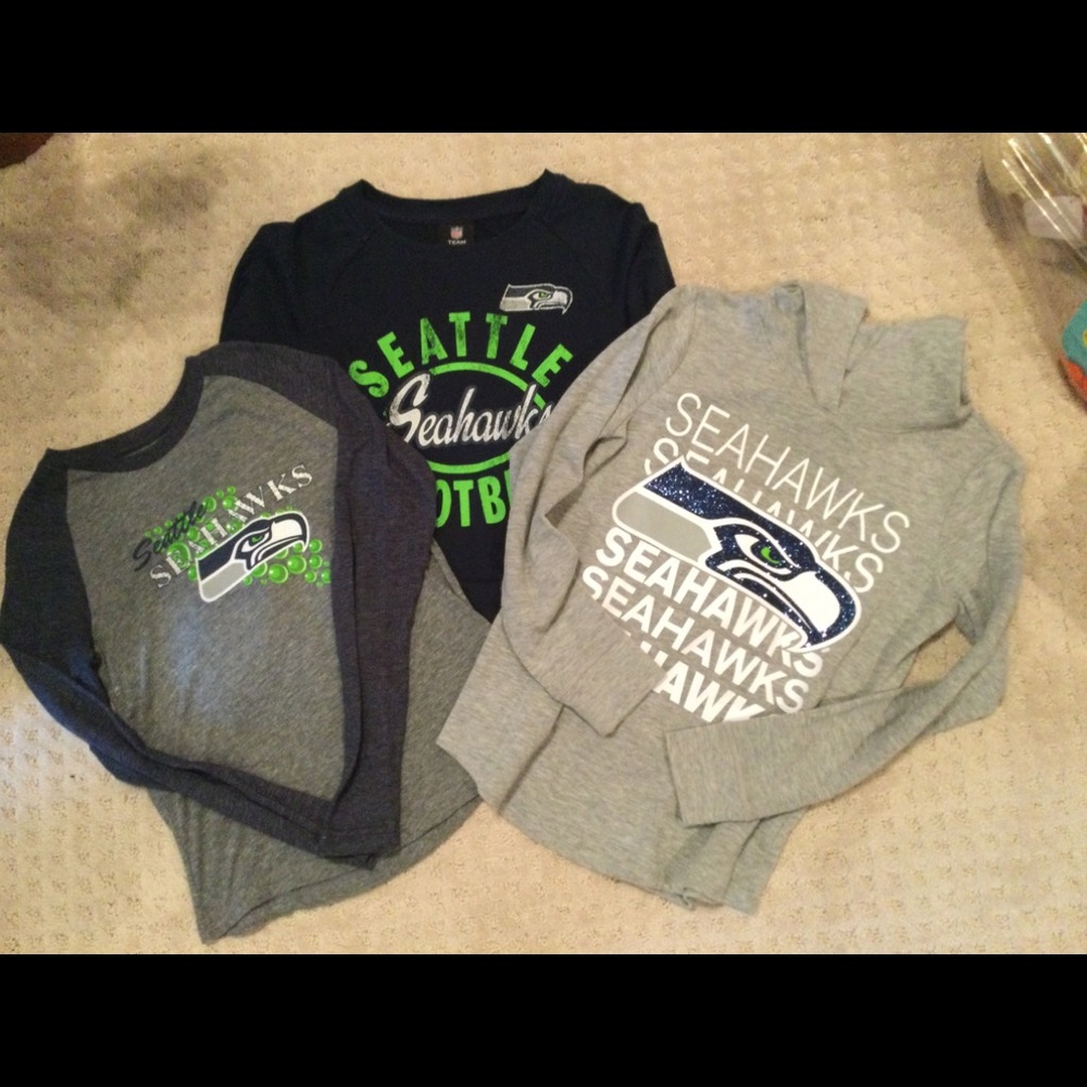 NFL Set of 3 girls Seahawks tops